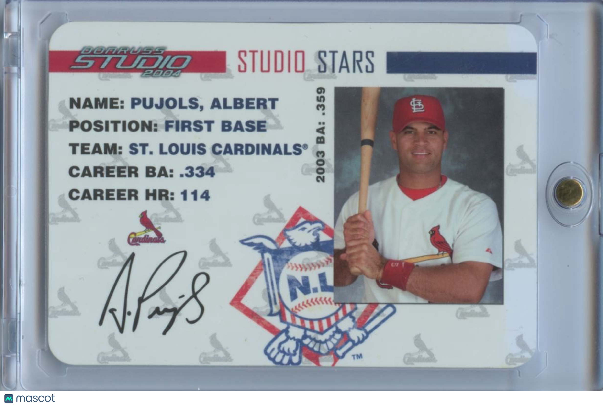 Albert Pujols 2004 Donruss Studio Stars Platinum St. Louis Cardinals 1/25