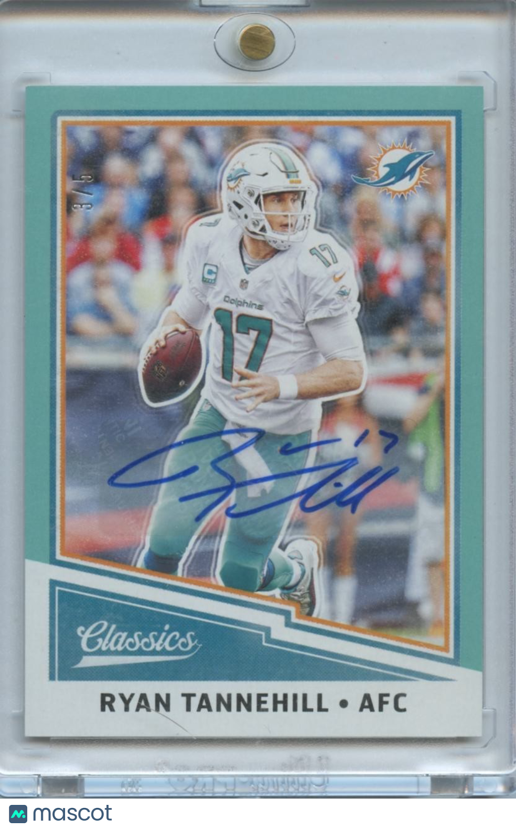 Ryan Tannehill 2017 Classics Teal Auto Autograph SSP Miami Dolphins 3/5
