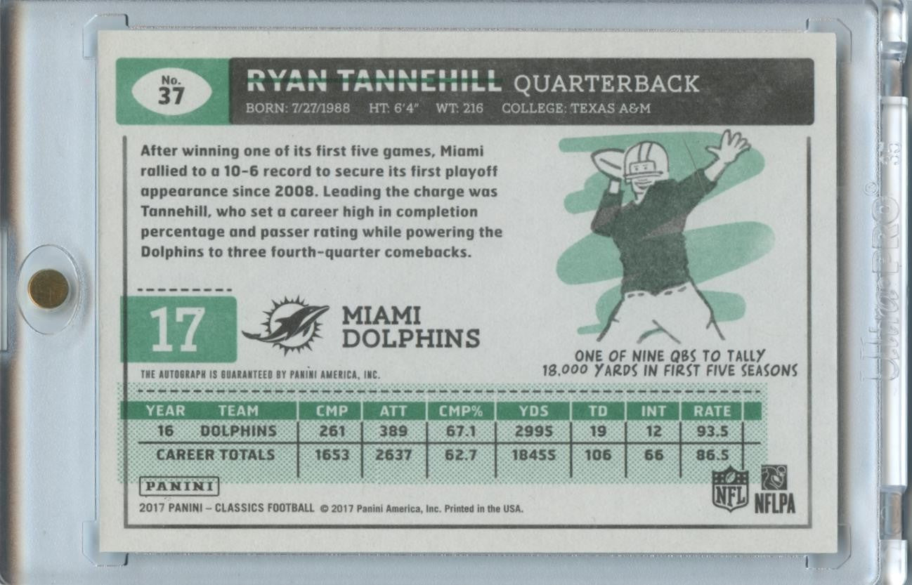 Ryan Tannehill 2017 Classics Teal Auto Autograph SSP Miami Dolphins 3/5