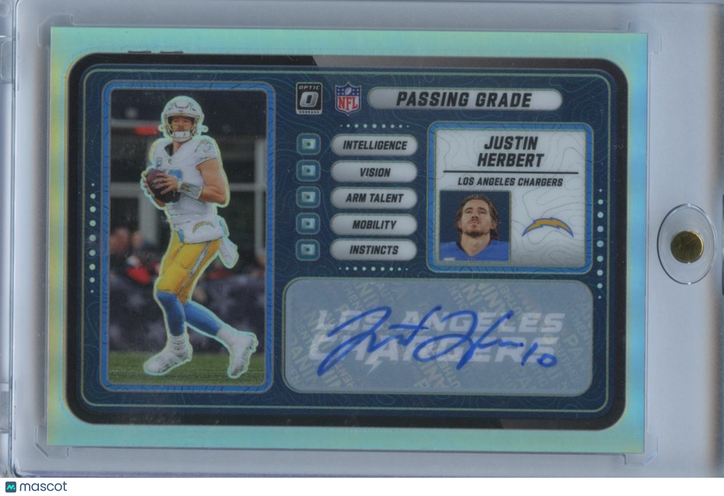 Justin Herbert 2025 Optic Passing Grade Auto Autograph LA Chargers 3/5