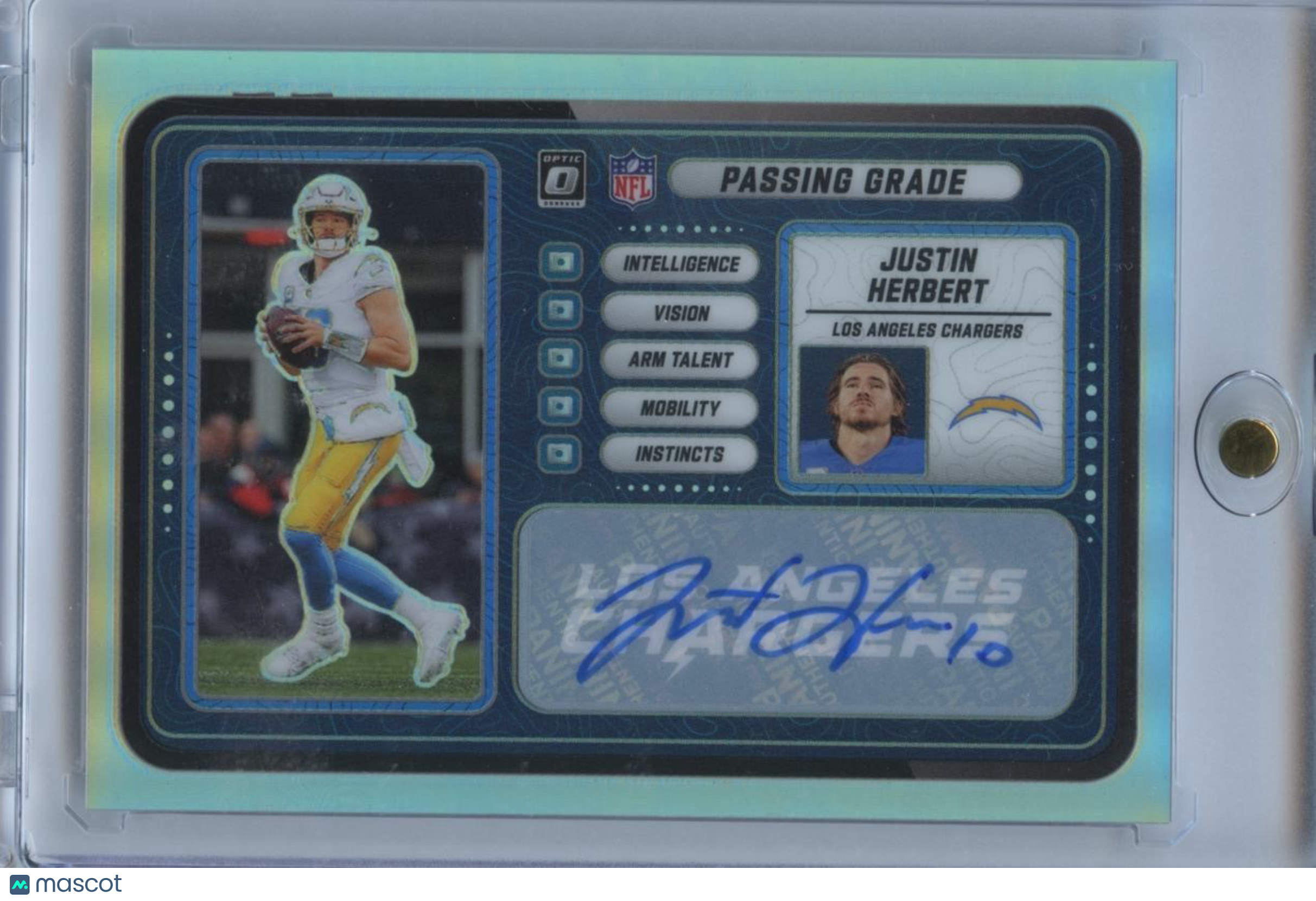 Justin Herbert 2025 Optic Passing Grade Auto Autograph LA Chargers 3/5