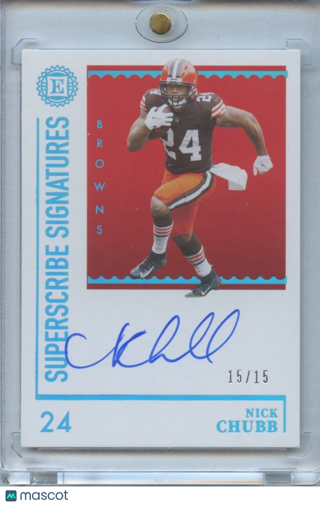 Nick Chubb 2021 Encased On Card Auto Autograph Cleveland Browns 15/15