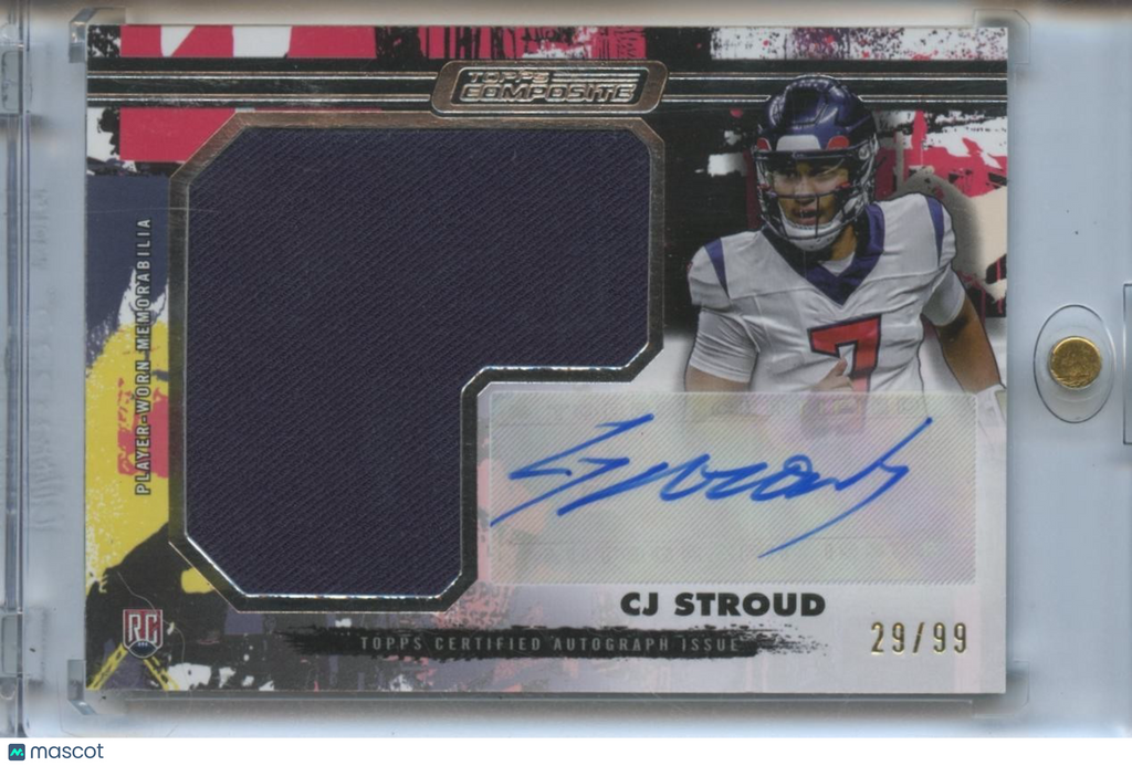 CJ Stroud 2024 Topps Composite Auto Autograph Patch RC Rookie Texans 29/99