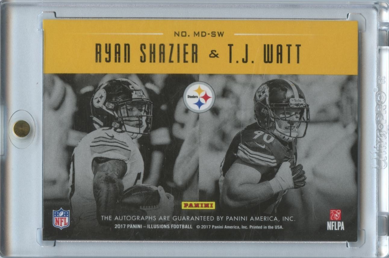 T.J. Watt / Ryan Shazier 2017 Illusions Dual Auto Autograph RC Steelers 10/25