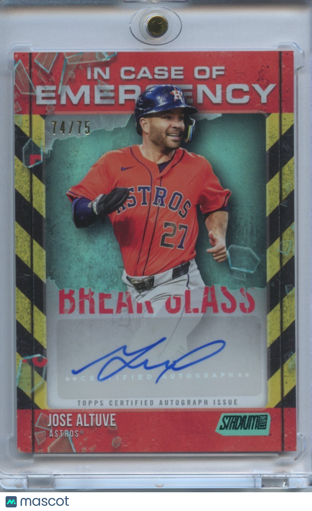 Jose Altuve 2025 Stadium Club Auto Autograph Houston Astros 74/75