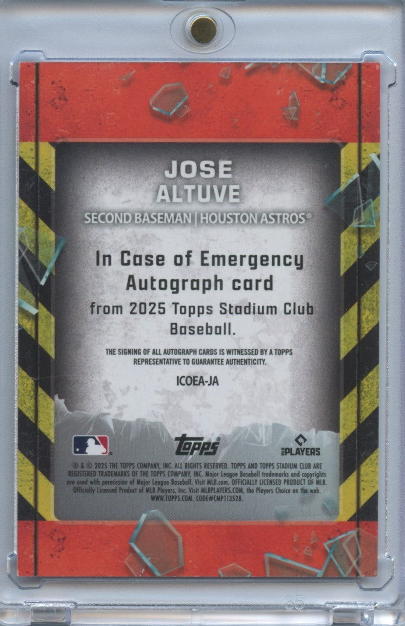 Jose Altuve 2025 Stadium Club Auto Autograph Houston Astros 74/75