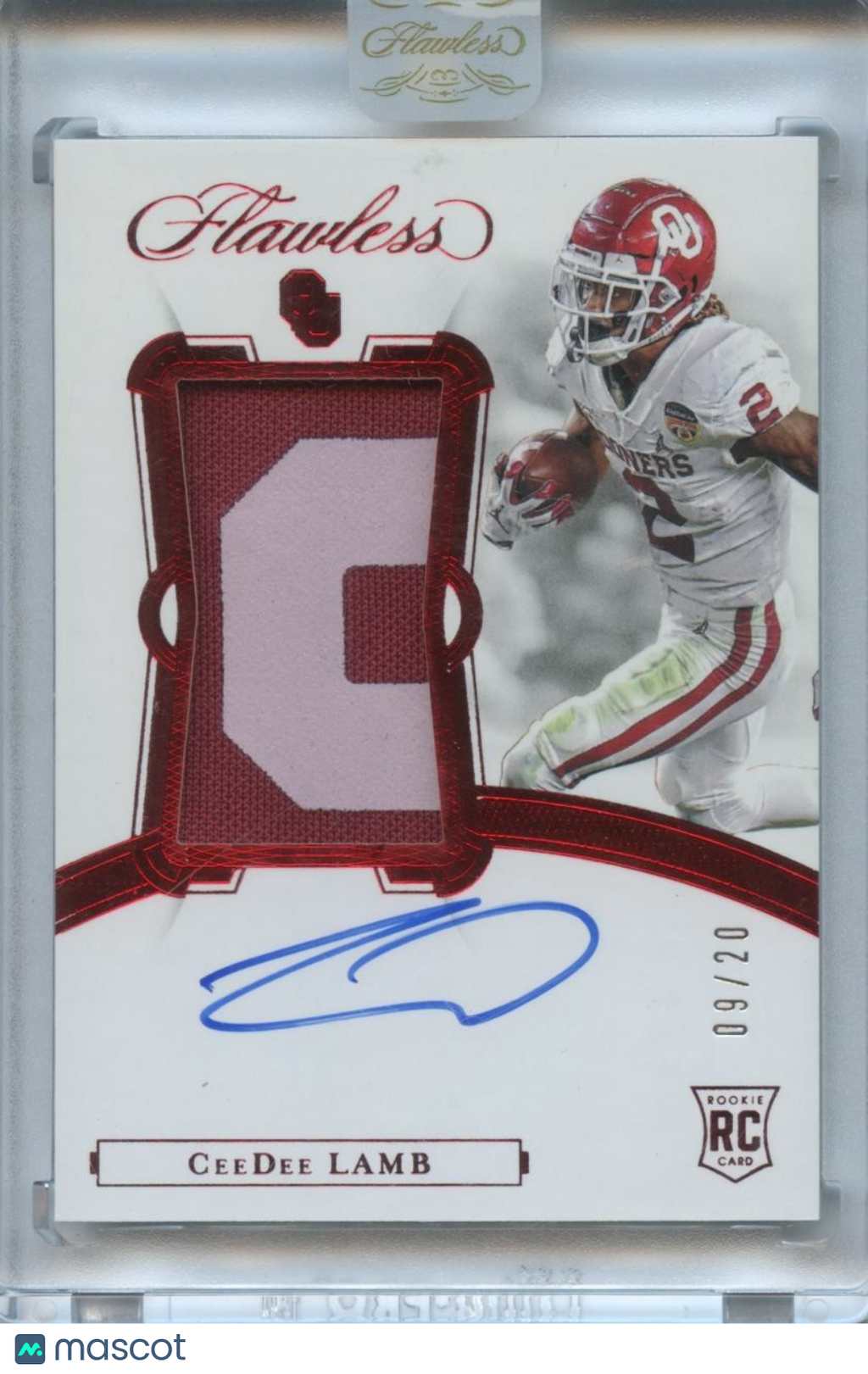Ceedee Lamb 2020 Flawless Auto Autograph Patch RC Oklahoma Sooners 9/20