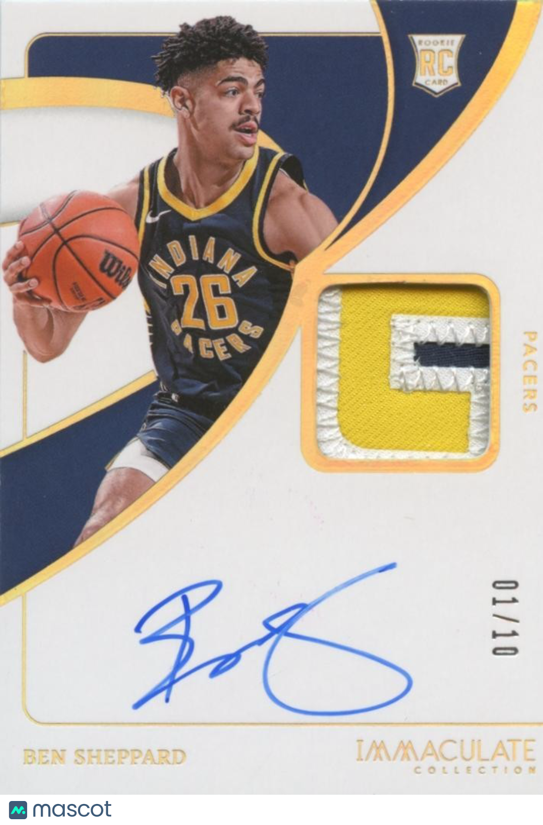Ben Sheppard 2023-24 Immaculate Auto Autograph Patch Rookie Indiana Pacers 1/10