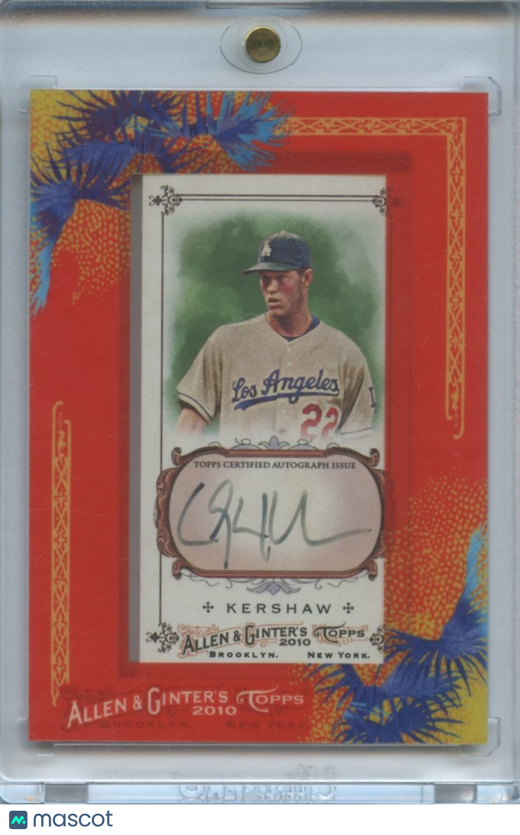 Clayton Kershaw 2010 Topps Allen & Ginter Auto Autograph Los Angeles Dodgers