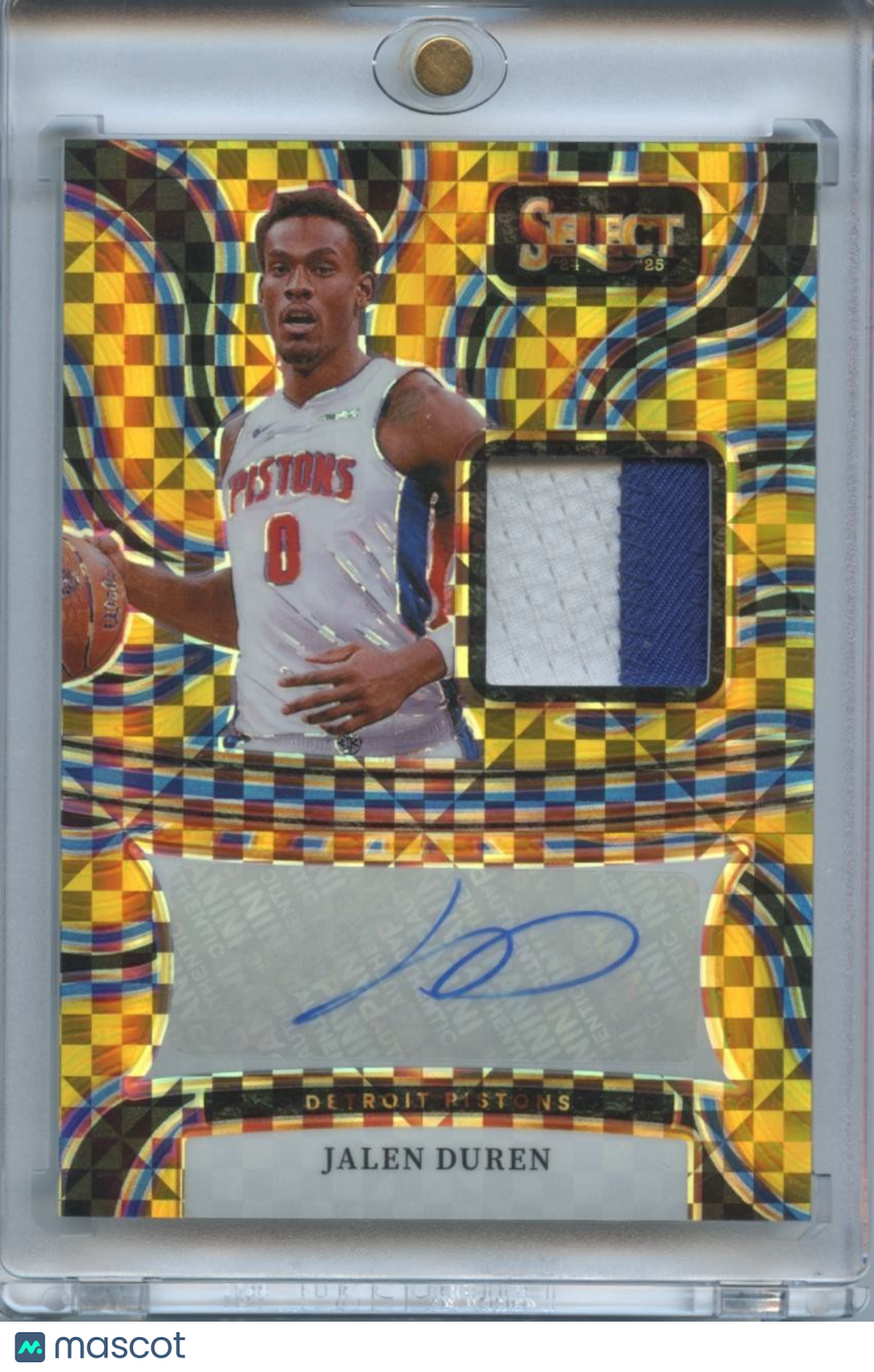 Jalen Duren 2024-25 Select GOLD Auto Autograph Game Worn Patch Pistons 2/10