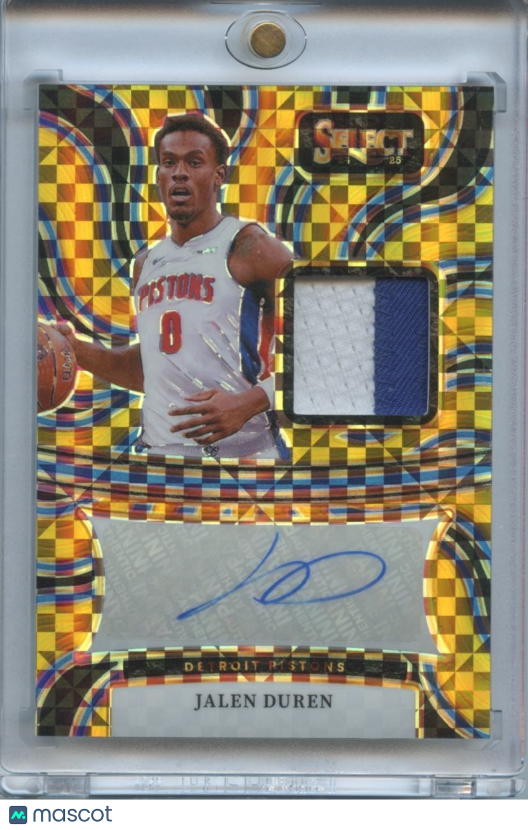 Jalen Duren 2024-25 Select GOLD Auto Autograph Game Worn Patch Pistons 2/10