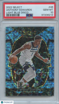 Anthony Edwards 2022-23 Select Light Blue Disco Prizm Timberwolves 72/99 PSA 10