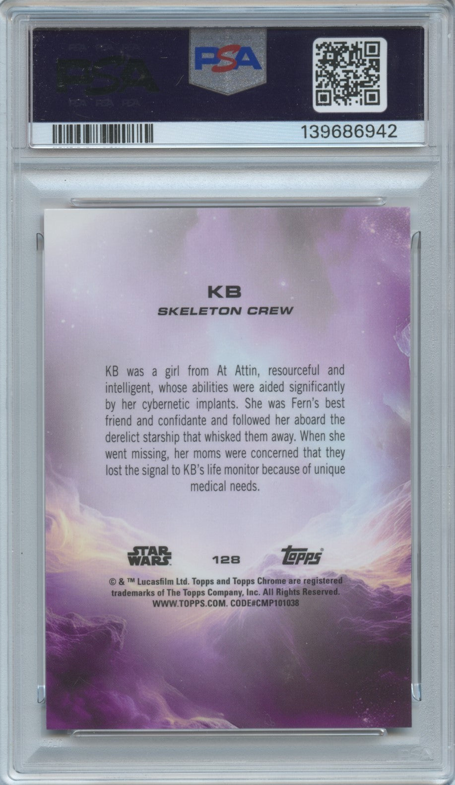 KB 2025 Topps Chrome Sapphire ORANGE Refractor Debut RC Star Wars 9/25 PSA 9
