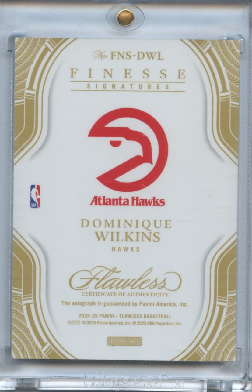 Dominique Wilkins 2024-25 Flawless Finessee Auto Autograph SSP Atlanta Hawks 1/3
