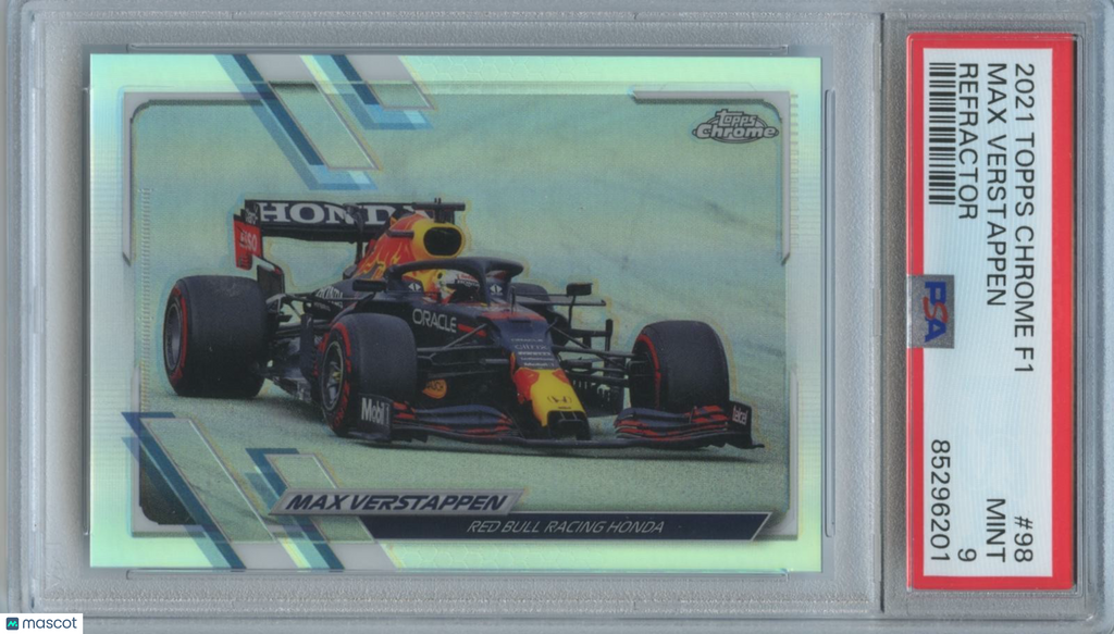 Max Verstappen 2021 Topps Chrome Refractor Formula One F1 Red Bull #98 PSA 9