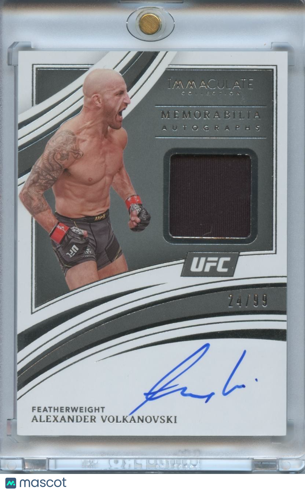 Alexander Volkanovski 2022 Immaculate Auto Autograph Fighter Worn Patch UFC /99