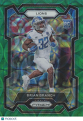 Brian Branch 2023 Prizm Green Scope Prizm Rookie RC Detroit Lions 21/75
