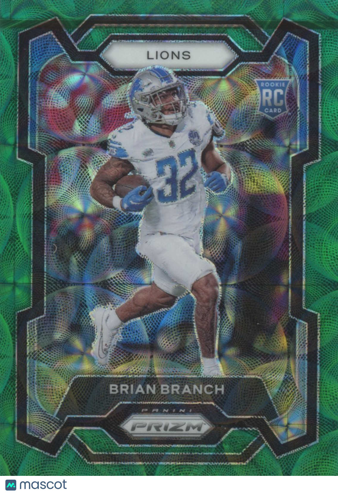 Brian Branch 2023 Prizm Green Scope Prizm Rookie RC Detroit Lions 21/75