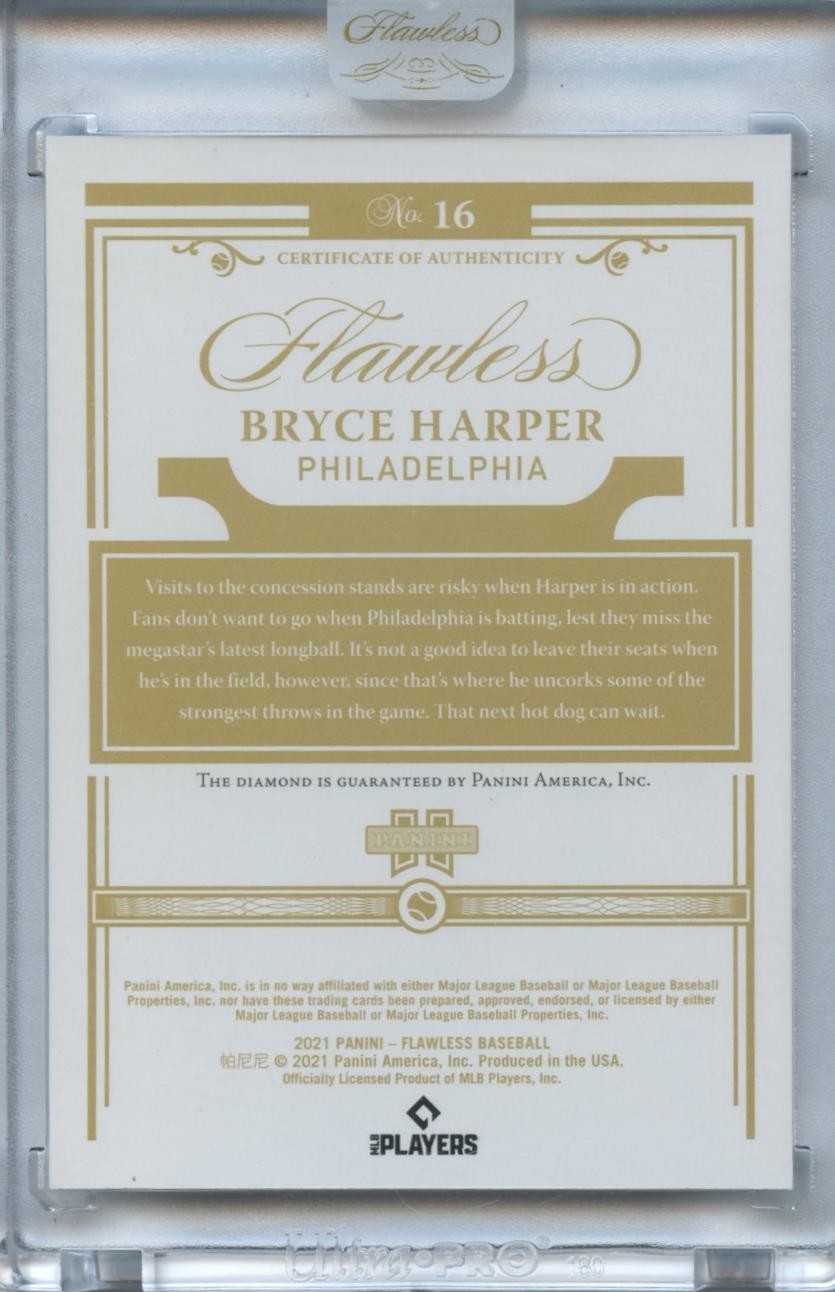 Bryce Harper 2021 Flawless Diamond Gem Philadelphia Phillies 8/20