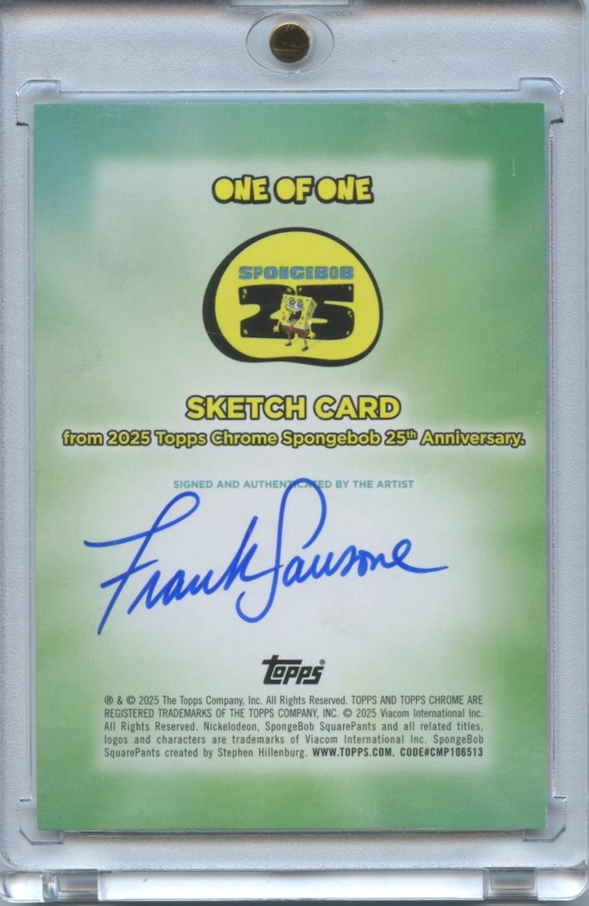 Patrick Star 2025 Topps Spongebob 1/1 Sketch Auto Autograph Card