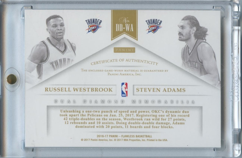Russell Westbrook / Steven Adams 2016-17 Flawless Game Worn Patch Thunder 8/20