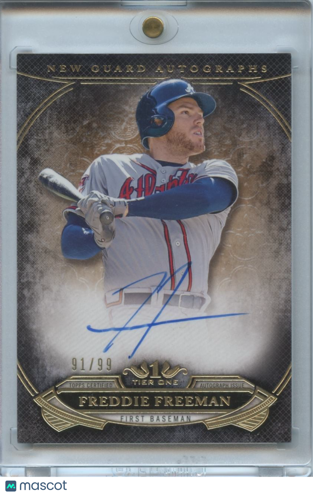 Freddie Freeman 2015 Tier One on Card Auto Autograph Atlanta Braves 91/99