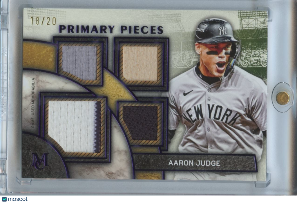 Aaron Judge 2025 Museum Collection Game Worn Jersey Patch Bat NY Yankees 18/20