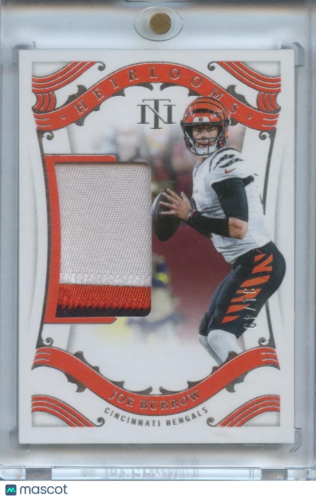 Joe Burrow 2025 National Treasures 3 Color Jersey Patch Cincinnati Bengals 31/49