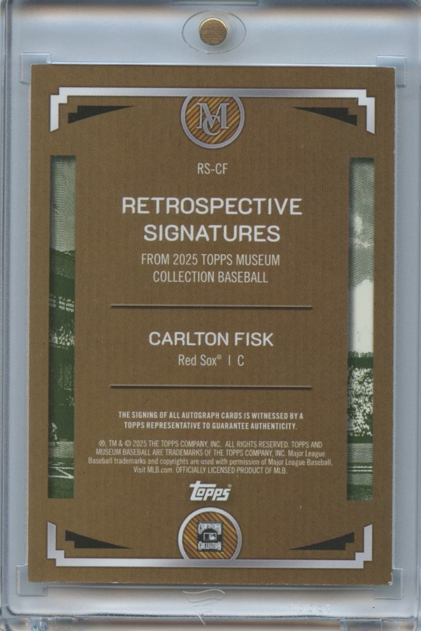 Carlton Fisk 2025 Museum Collection On Card Auto Autograph Boston Red Sox 90/149