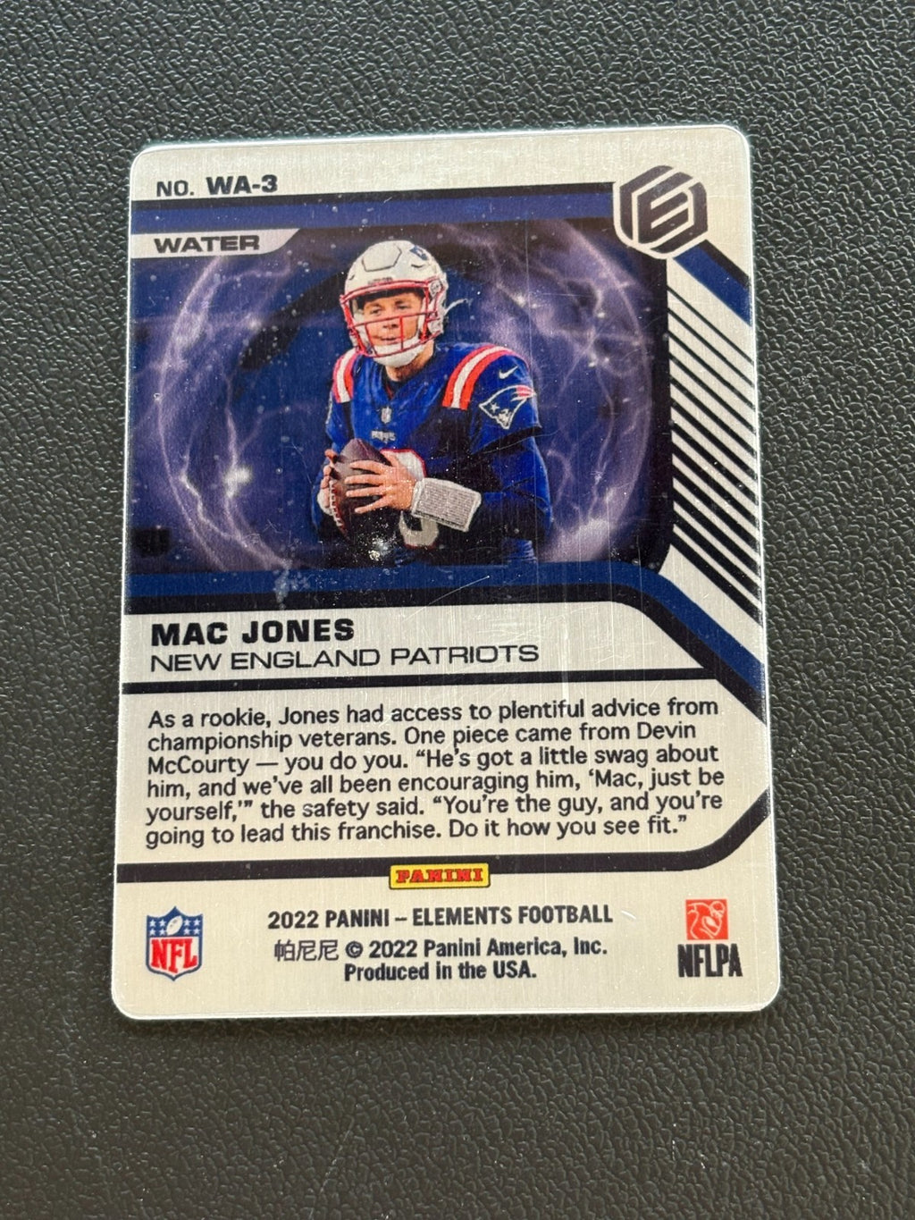 Mac Jones 2022 Elements Water SSP CASE HIT Alabama New England Patriots