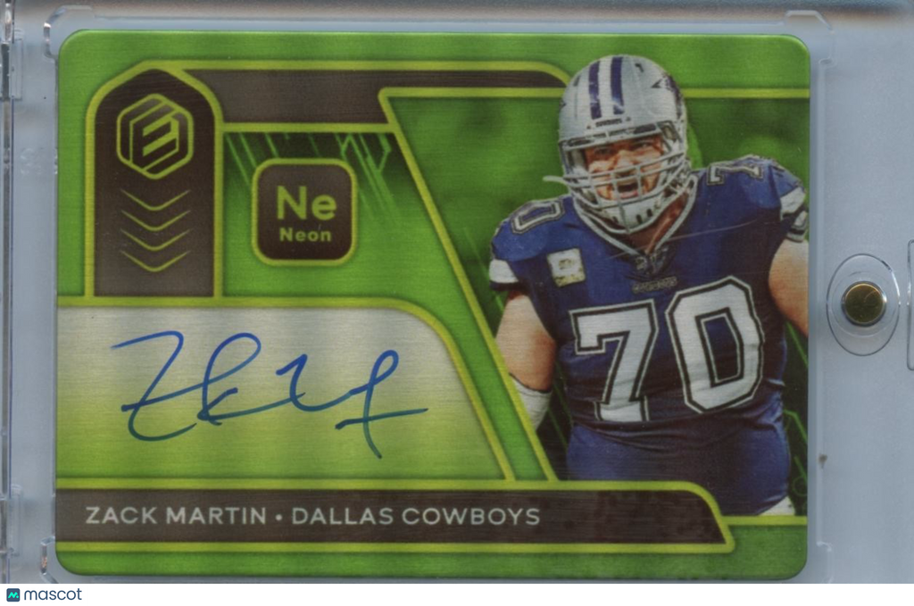 Zack Martin 2020 Elements Neon Auto Autograph Dallas Cowboys 10/10