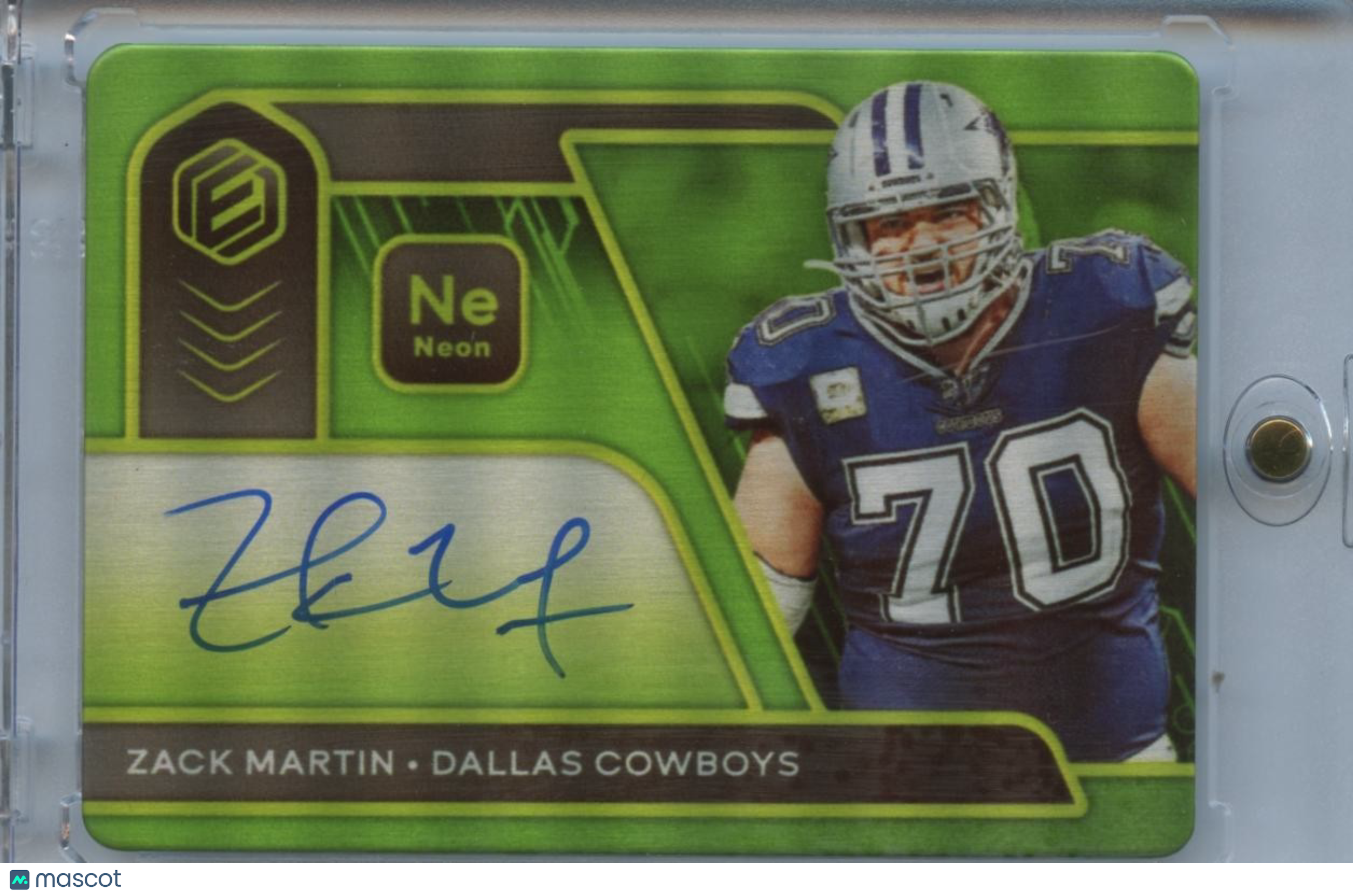 Zack Martin 2020 Elements Neon Auto Autograph Dallas Cowboys 10/10