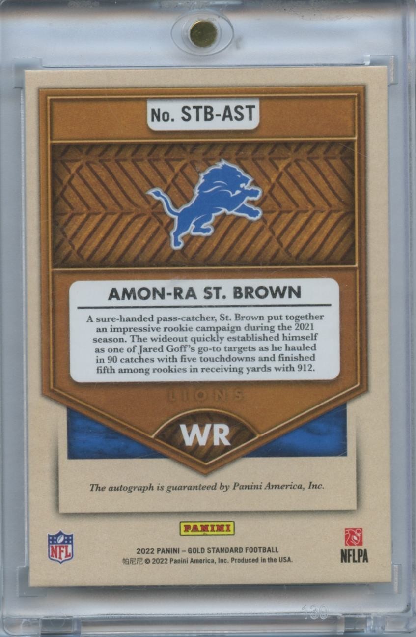 Amon-Ra St. Brown 2022 Gold Standard Auto Autograph Detroit Lions 22/99