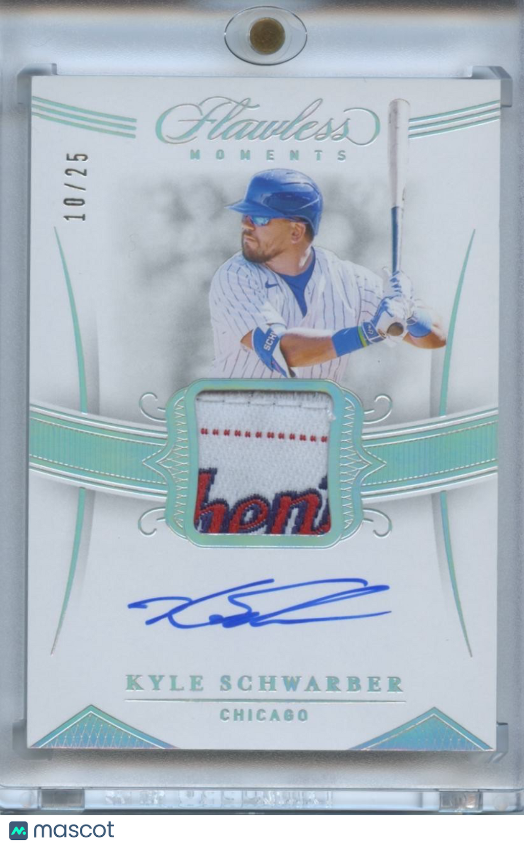 Kyle Schwarber 2020 Flawless Auto Autograph LOGO Patch Chicago Cubs 10/25