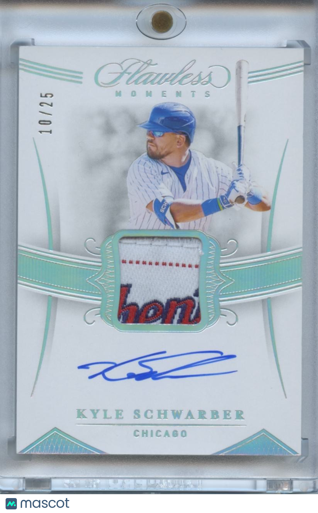 Kyle Schwarber 2020 Flawless Auto Autograph LOGO Patch Chicago Cubs 10/25