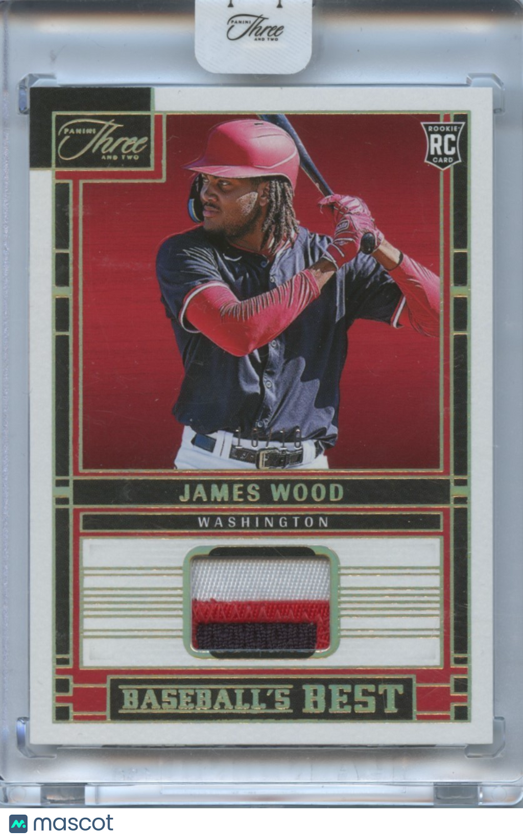 James Wood 2024 Panini Three and Two 3 Color Jersey Patch RC Nationals 10/10