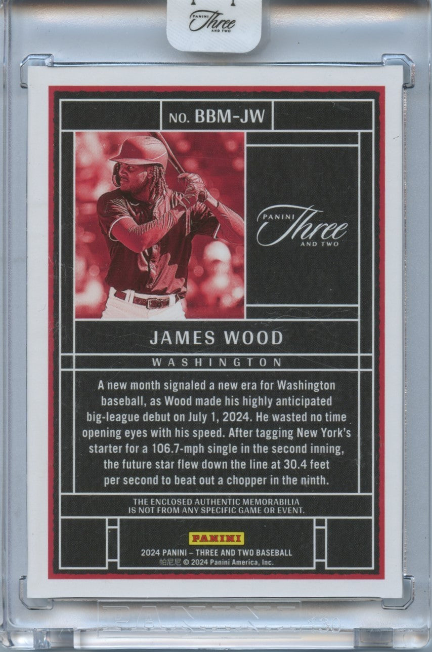 James Wood 2024 Panini Three and Two 3 Color Jersey Patch RC Nationals 10/10
