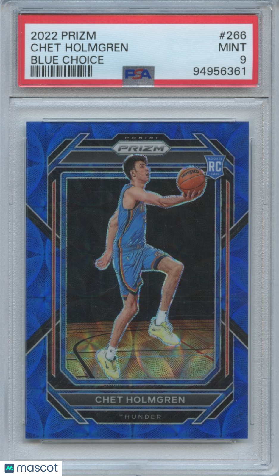 Chet Holmgren 2022-23 Prizm Blue Scope Rookie RC OKC Thunder 12/49 PSA 9