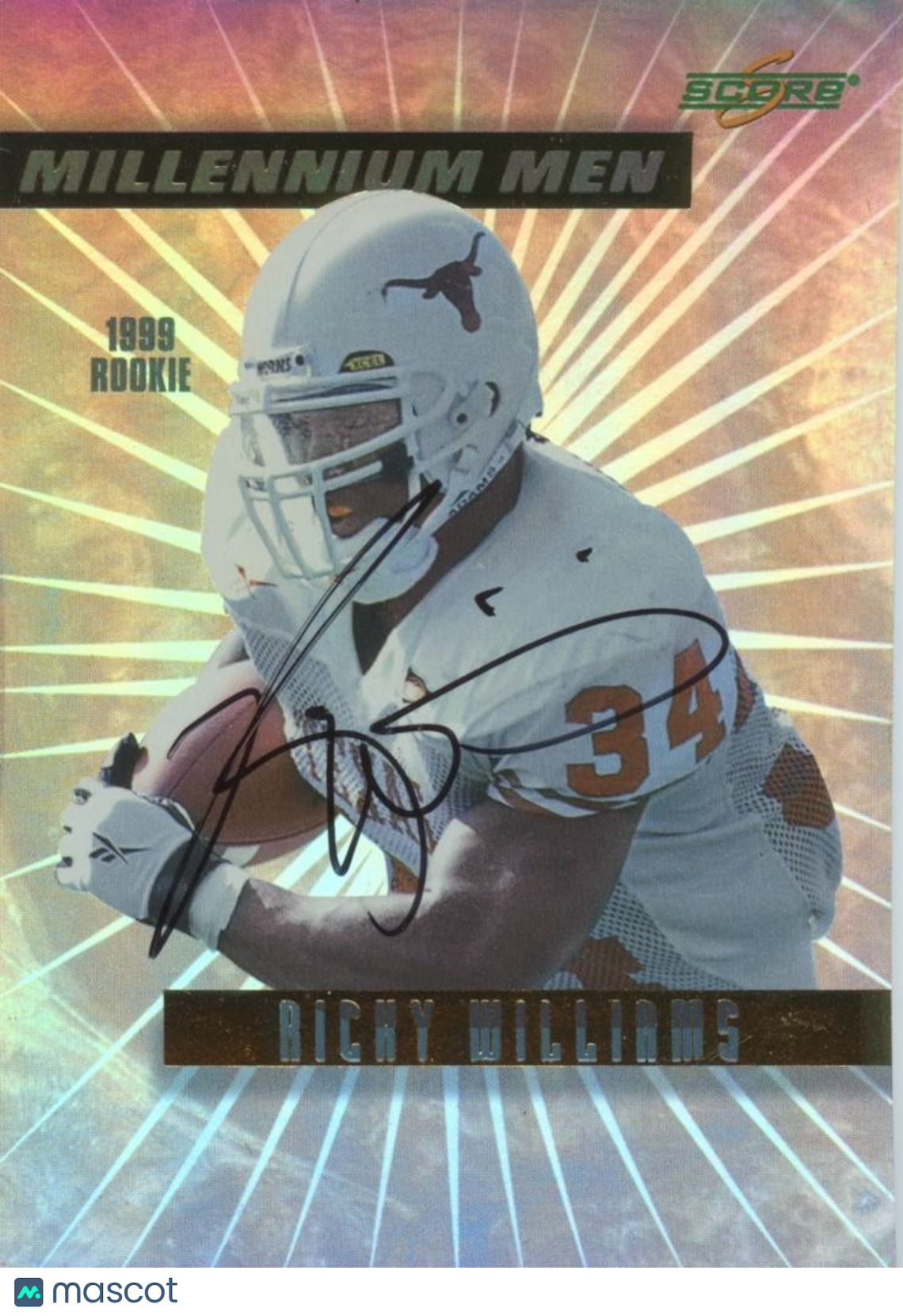 Ricky Williams 1999 Score Millennium Men Auto Autograph Rookie Texas Longhorns