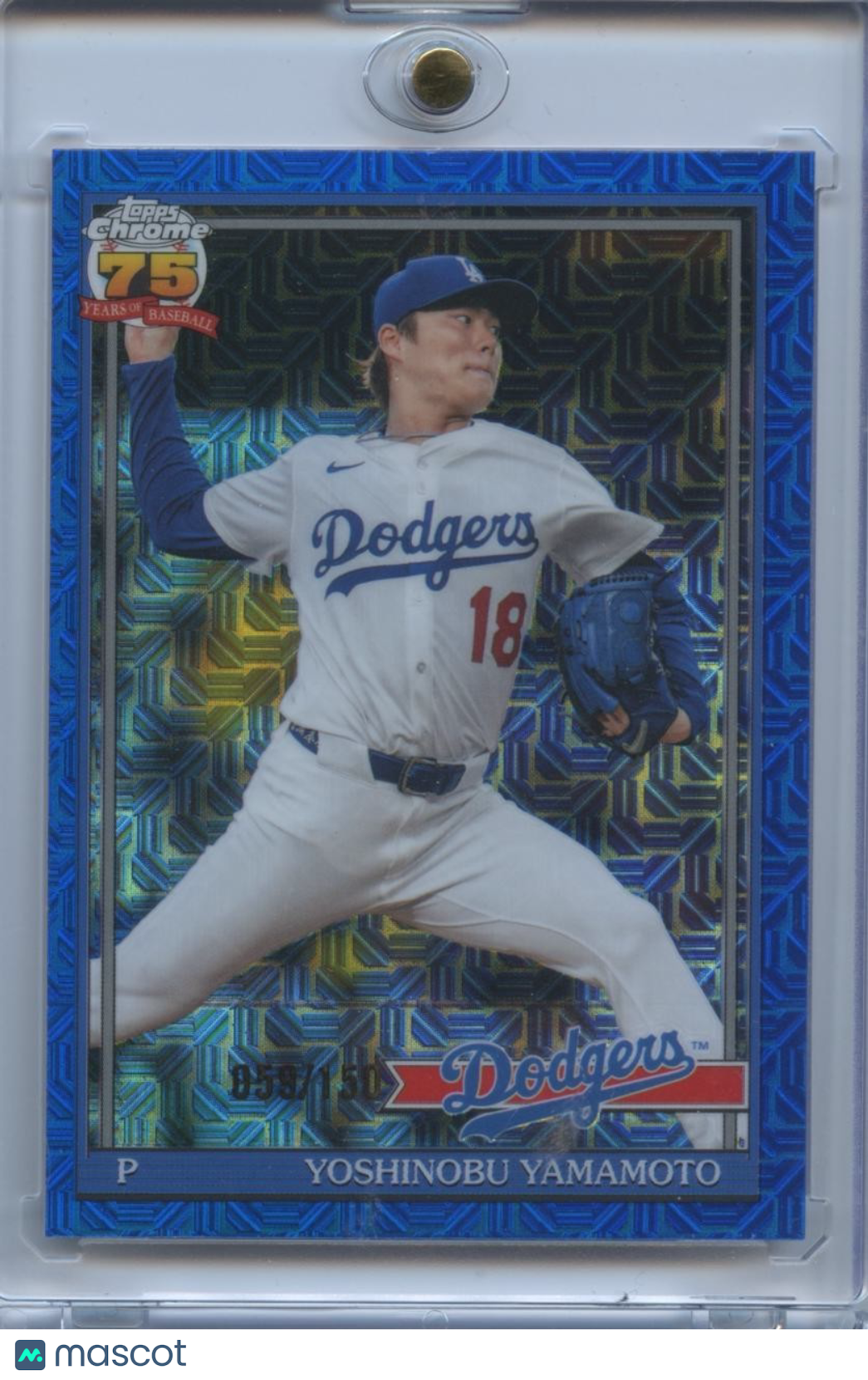 Yoshinobu Yamamoto 2026 Topps Chrome '91 Blue Refractor Los Angeles Dodgers /150