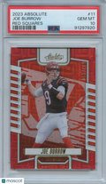 Joe Burrow 2023 Absolute Red Squares Cincinnati Bengals 53/499 PSA 10