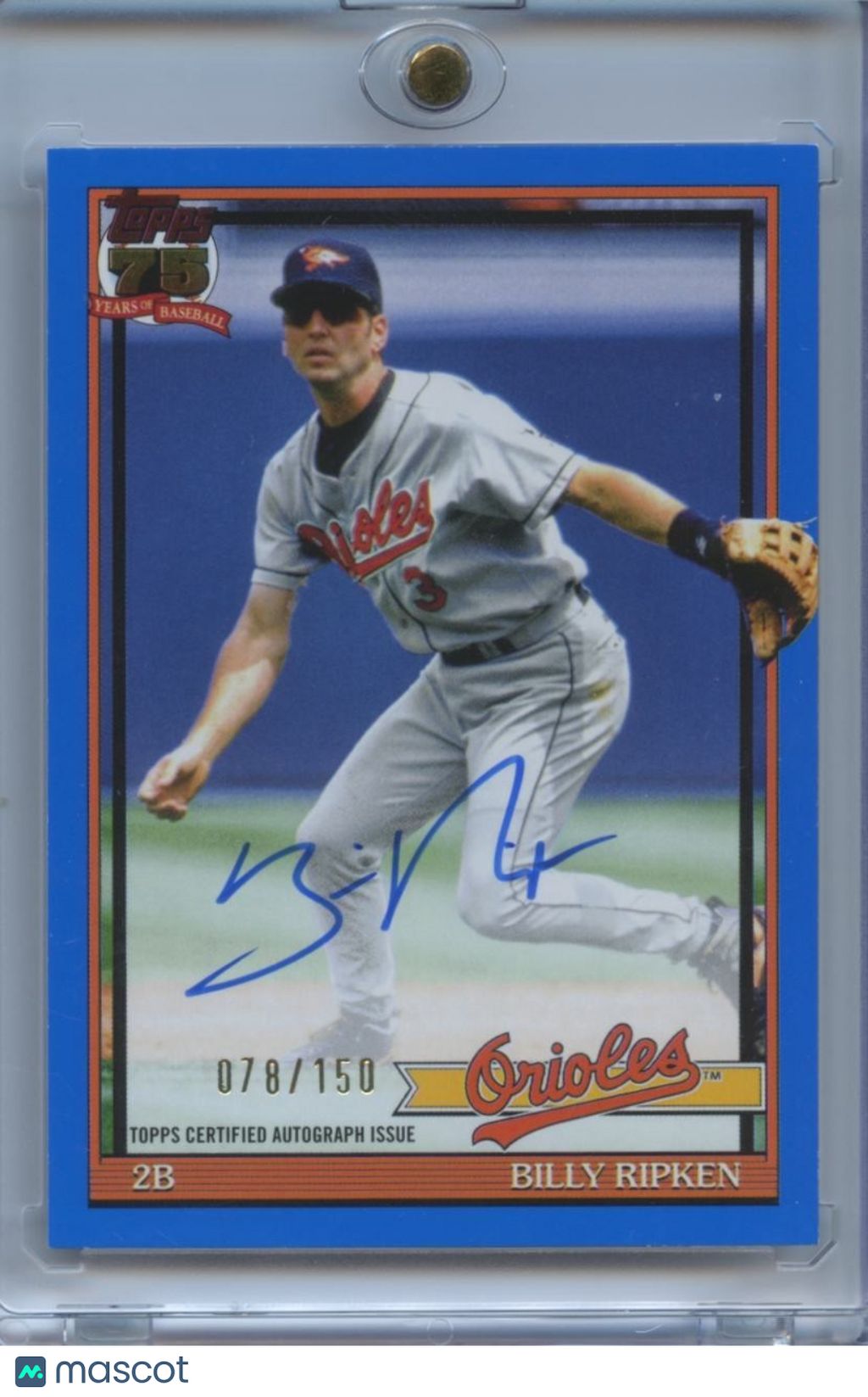 Billy Ripken 2026 Topps On Card Auto Autograph Baltimore Orioles 78/150