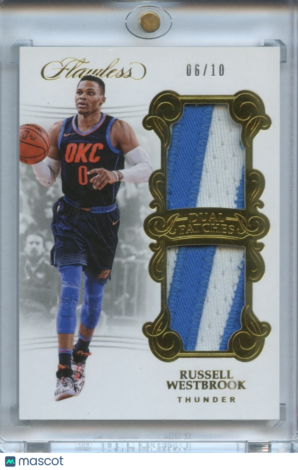 Russell Westbrook 2017-18 Flawless Game Worn Jersey Patch OKC Thunder 6/10