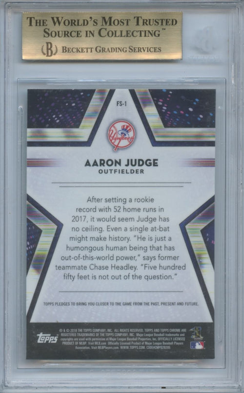 Aaron Judge 2018 Topps Chrome Future Stars Refractor New York Yankees BGS 9.5