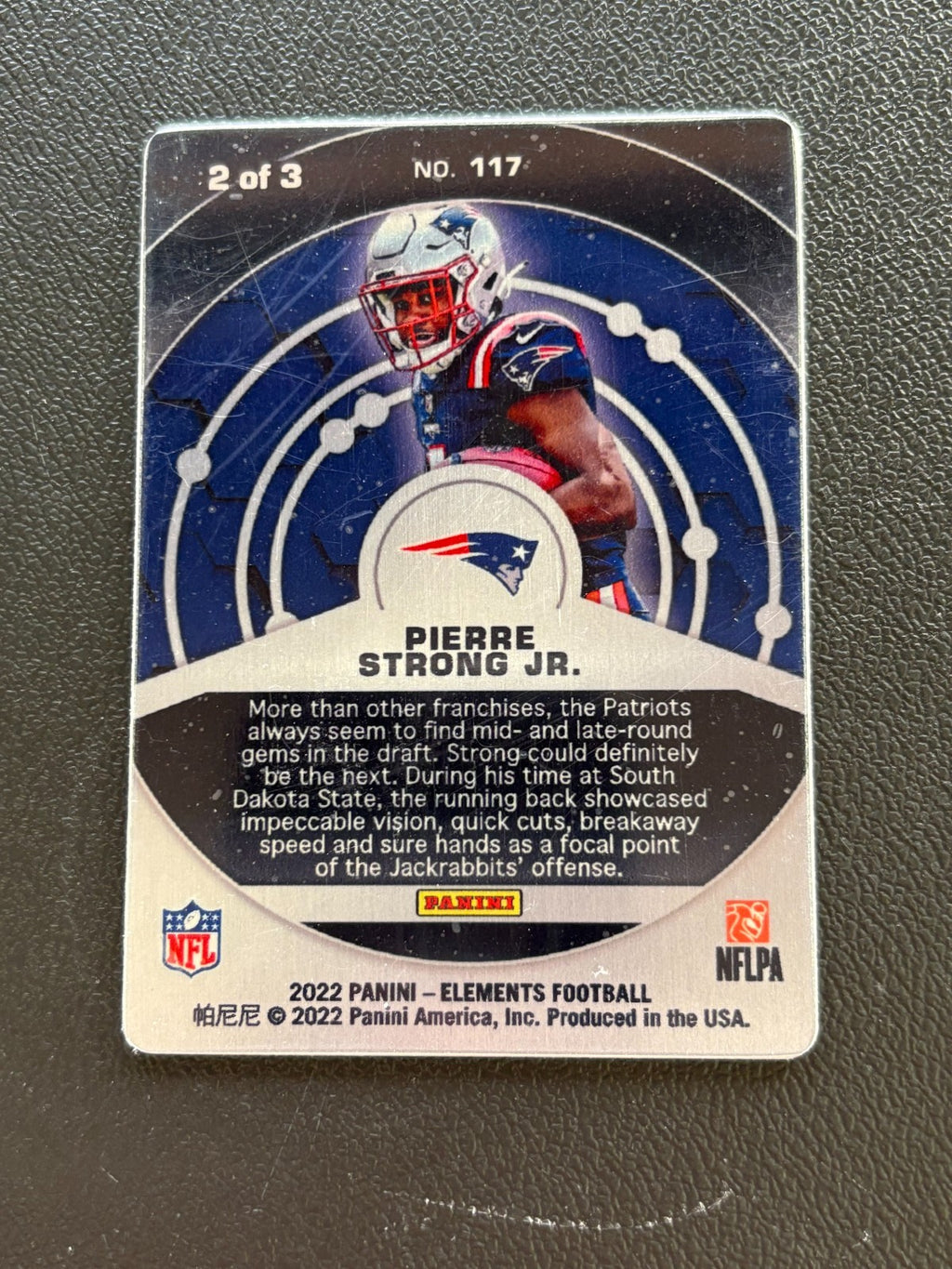 Pierre Strong Jr. 2022 Elements Lithium SSP Rookie RC New England Patriots 2/3