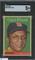 Curt Flood 1958 Topps Rookie Card RC St. Louis Cardinals #464 SGC 5
