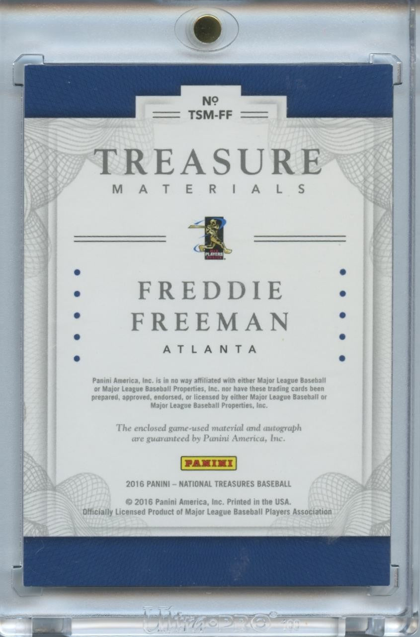Freddie Freeman 2016 National Treasures Autograph Game Worn Patch Braves 27/49