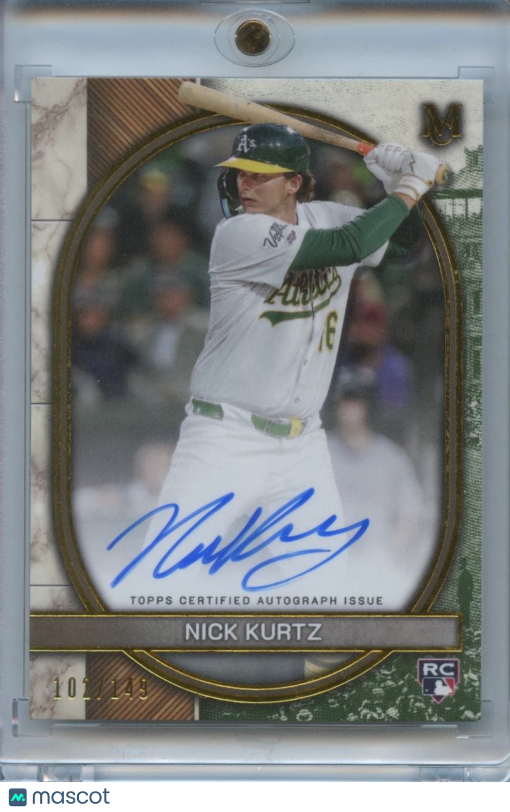 Nick Kurtz 2025 Museum Collection On Card Auto Autograph RC Athletics 102/149
