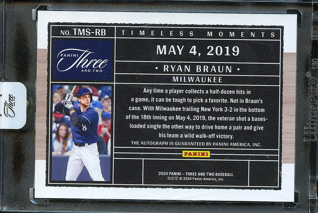 Ryan Braun 2024 Three and Two Timeless Moments Auto Autograph Brewers 2/32