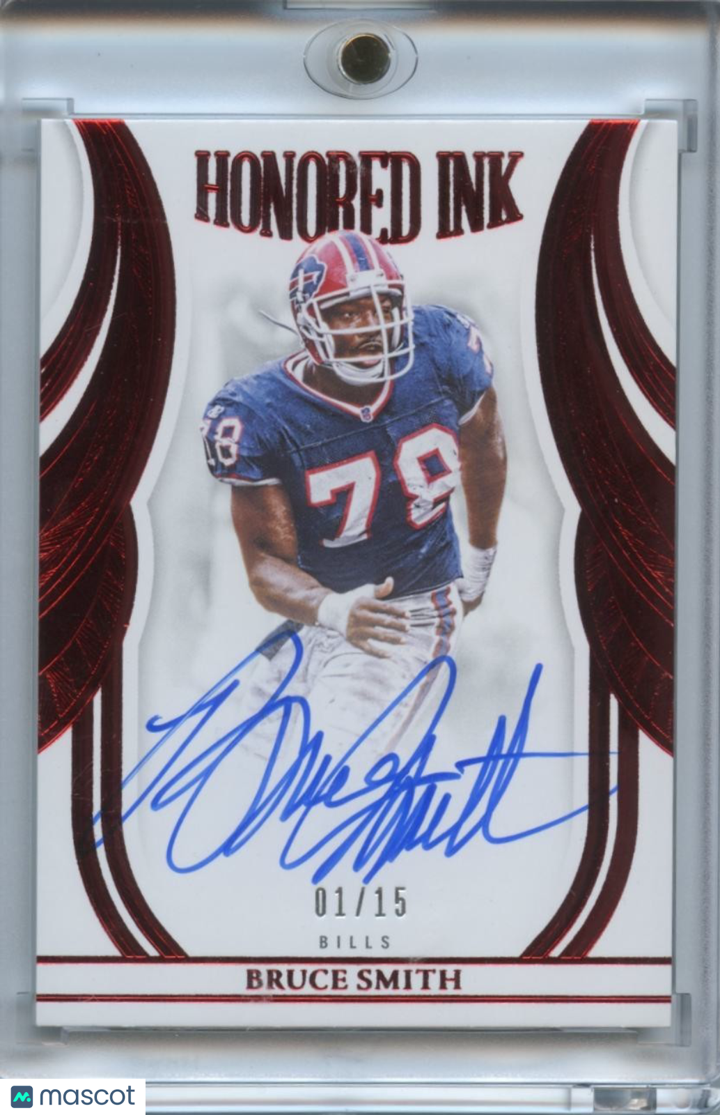 Bruce Smith 2025 Flawless on Card Auto Autograph Buffalo Bills 1/15